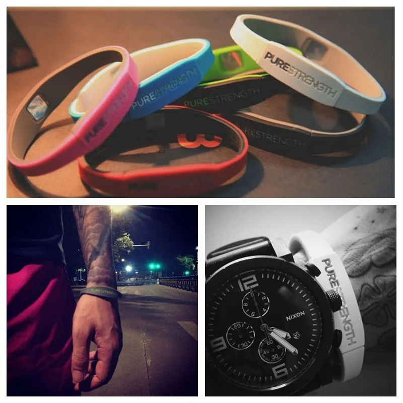 

PURE Anion to Encourage Energy Sports Casual Bracelet Silicone Couple Bracelet(Size 6)