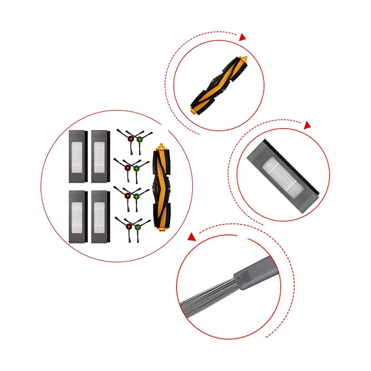 Zubehör für Deebot Ozmo 950/920/N8/T8/T8+/T8 +/T9/T5 Staubsauger Hauptbürste, Filter, Seitenbürsten