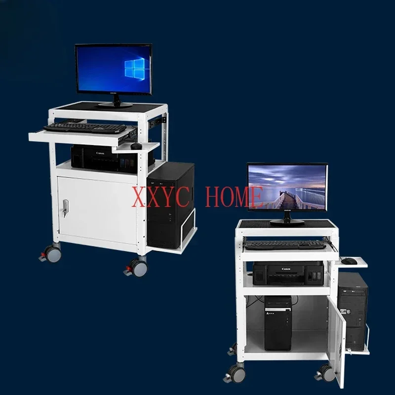 

cart four-wheel equipment rack operation and maintenance machine room workbench medical computer instrument cart white