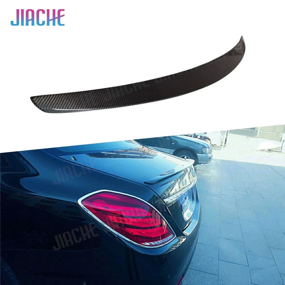 For S Class Carbon Fiber Rear Spoiler Wings for Mercedes Benz W222 4 Door S400 S500 S600 S63 S65 AMG 2014-2017 Car Styling FRP