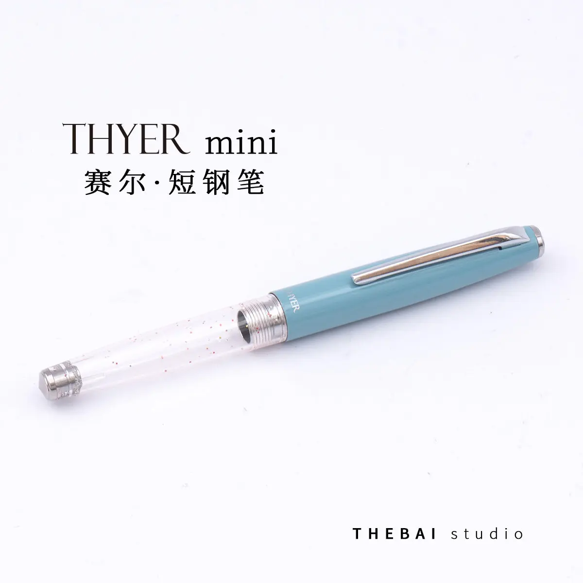 THEBAI Mini Pocket Fountain Pen Portable Transparent Short Body Writing Pen Office School Supplies Stationery PK JINHAO 59