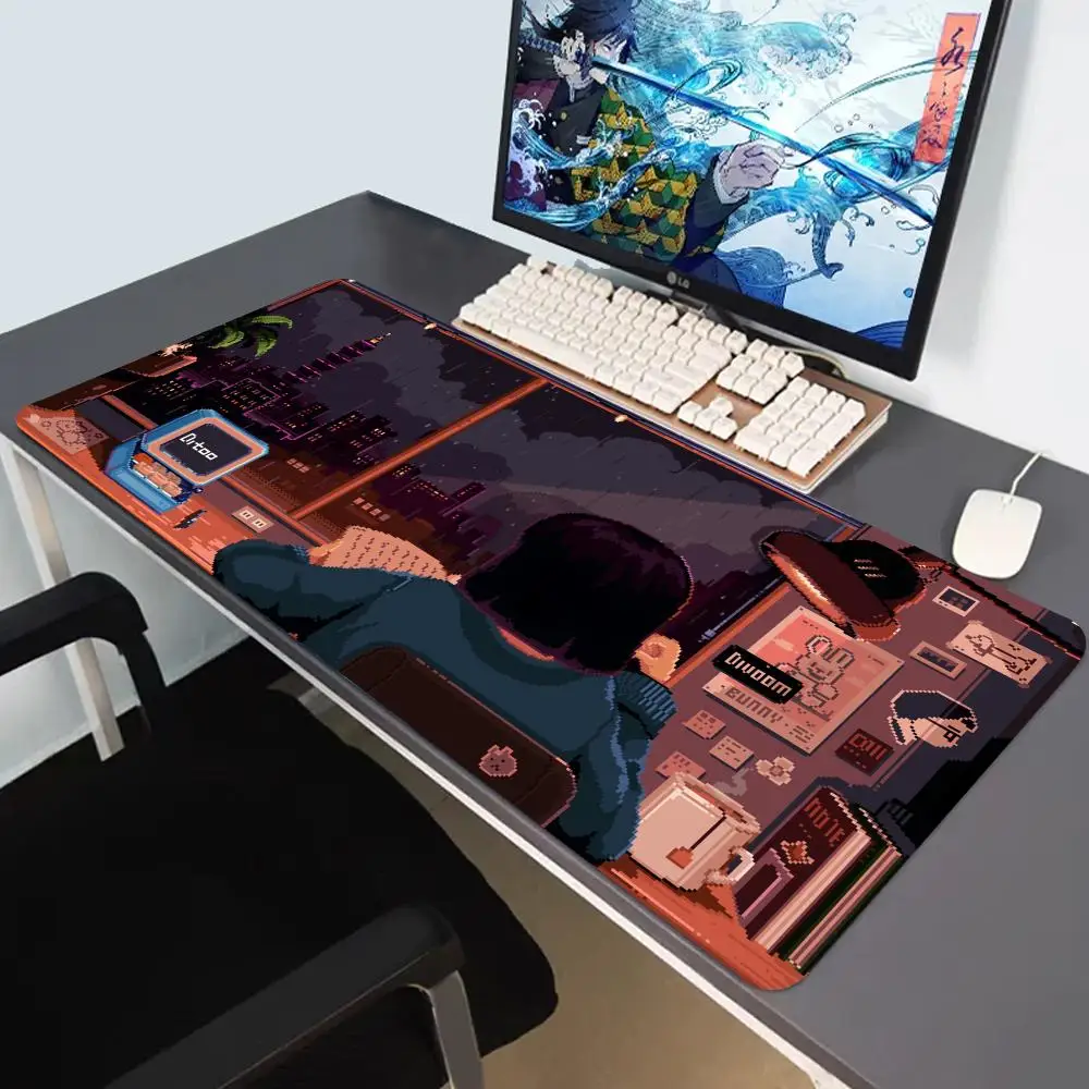 

Коврик для мыши ПК Игровые аксессуары Коврик для клавиатуры Pixel Art Аниме Пейзаж Расширенный настольный коврик для ноутбука Kawaii Girl Коврик для мыши HD Коврик для мыши