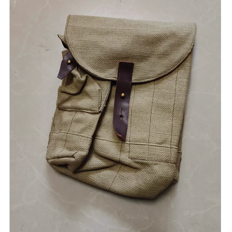 

Russian Soviet Period Khaki Thick Canvas AK Four Compartment Shoulder Bag