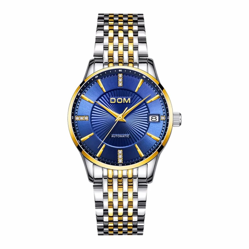 

DOM Women Mechanical Watch Fashion Stainless Steel Luxury Blue Dial Watch Waterproof Female Automatic Clock Montre Femme G-79