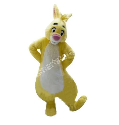 

New Adult Hot Sale Foam Yellow Fat Bunny Rabbit Cartoon Mascot Costume Plush Christmas Fancy Dress Halloween Mascot Costume