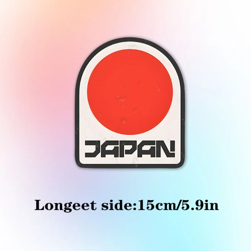 Japanese Flag Red Circle Emblem Vinyl Sticker, Waterproof Decal for Car Bumper Laptop Bottle Window