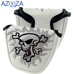 Golf Club Skull Mallet Putter Cover Magnetic Closure Heel Shaft PU Leather Putters Headcover