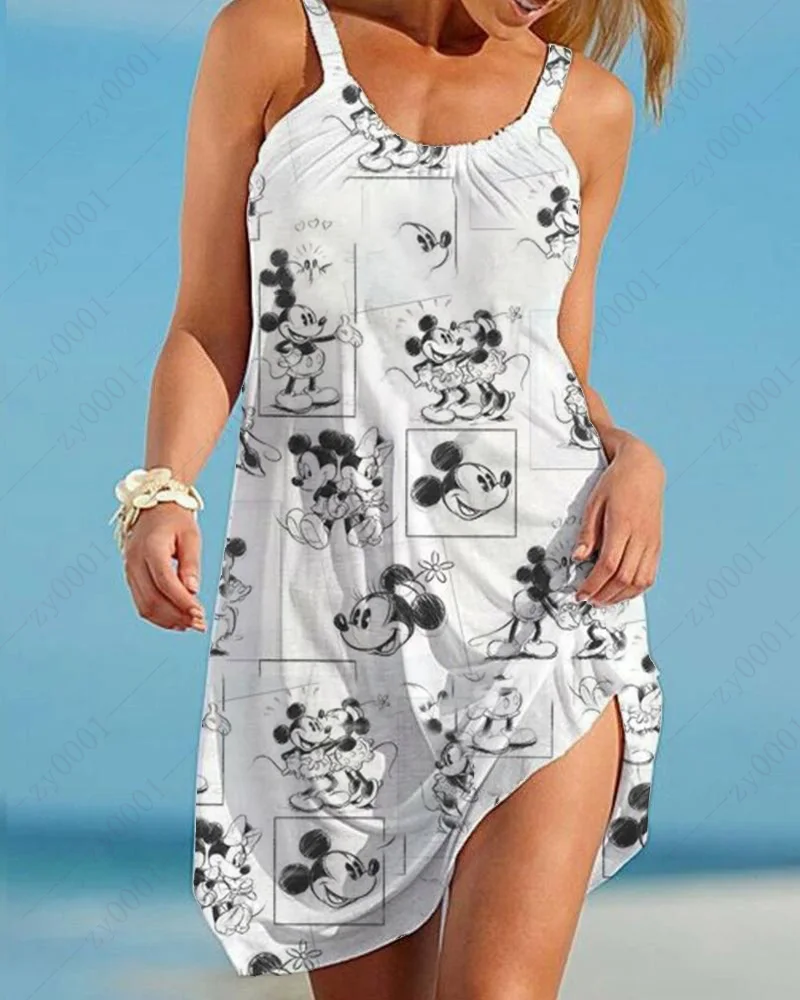 Disney-Robes Boho pour femmes, Robes élégantes, Slings FibBeach, TureMouse Sexy2025