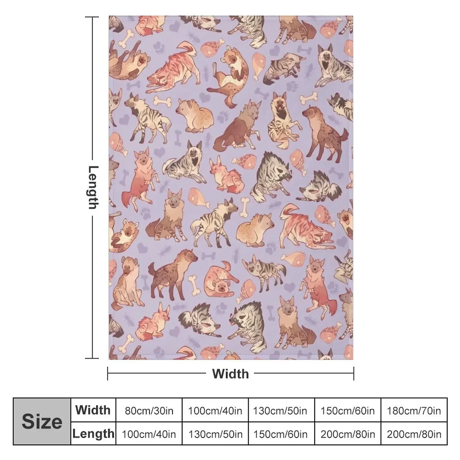 Hyenas in lavender Throw Blanket Summer Shaggy Blankets