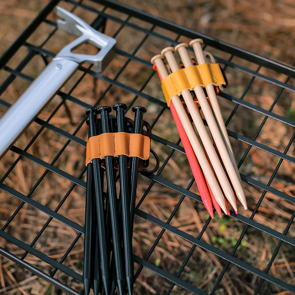 

4Pcs Tent Stake Storage Bag Fake Camping Peg Organizer Hangable Portable Outdoor Tent Peg Holder Camping Organizer