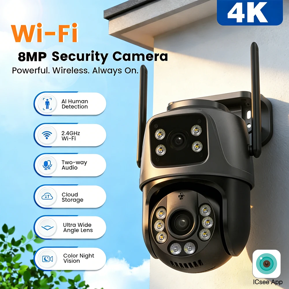 dual-lens-dual-screen-ip-4k-8mp-camera-wifi-external-auto-tracking-security-protection-ptz-2k-hd-camera-icsee-video-surveillance