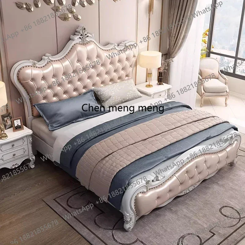 

Great discounts Double Girls Bed Queen Loft Luxury King Size Wooden Multifunctional Princess Bed Sleeping Leather Cama Lounge Su