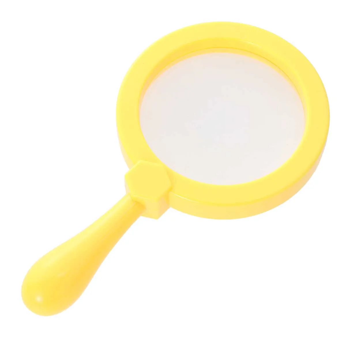 Handheld Magnifying Glass For Kids Yellow Portable Reading Magnifier With Handle Detecting Educational Instrument