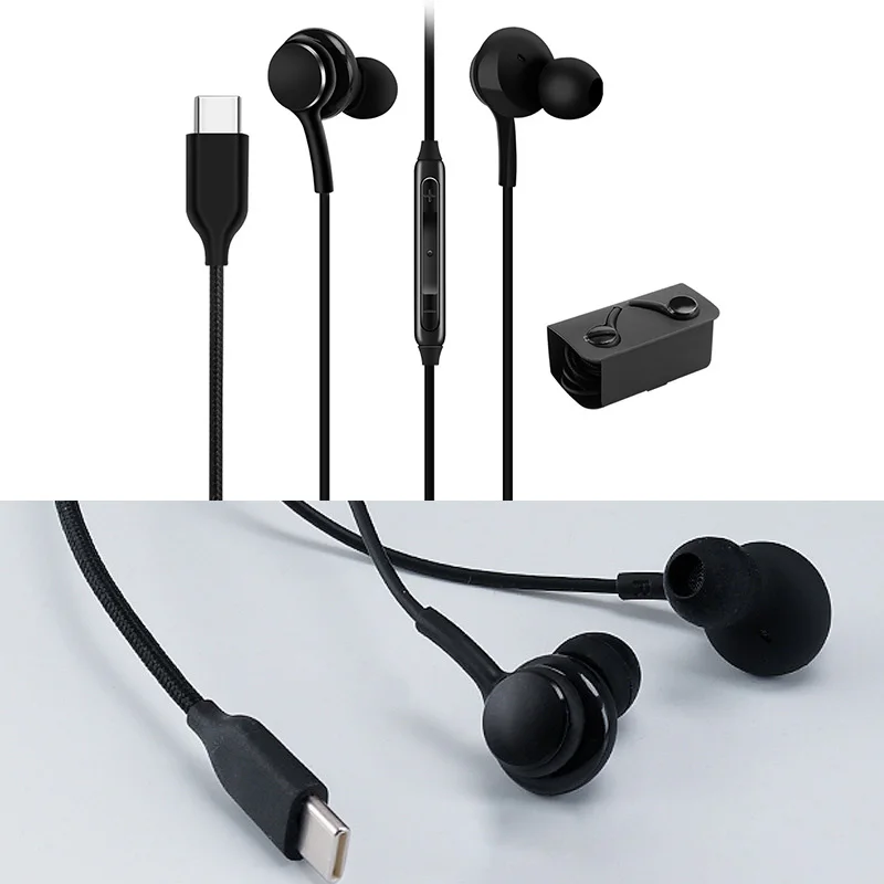 IN-EAR Headphone Type C Wired Earphones For Samsung For-Galaxy Wire Control Call With Heavy Bass Earbuds Stereo Music Headset