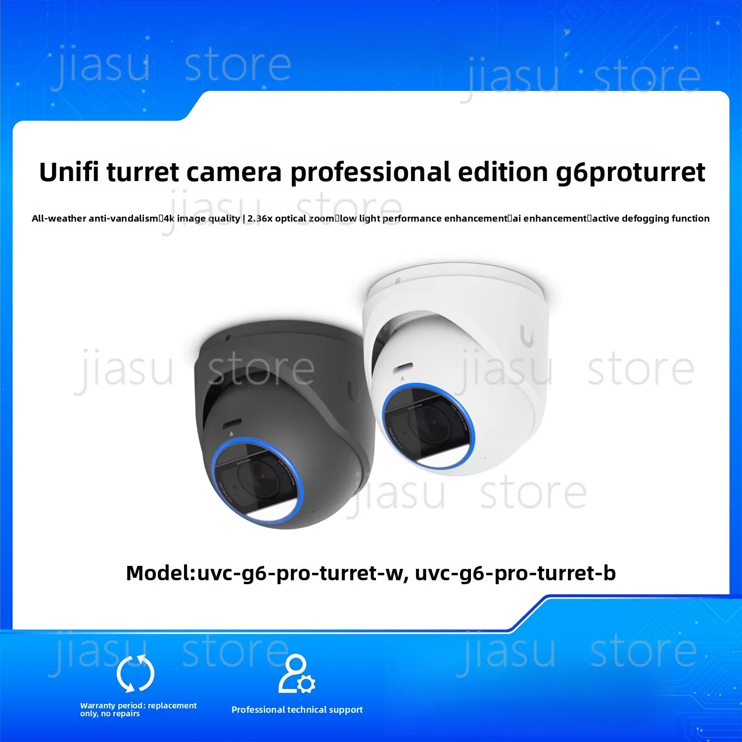 

UVC-G6-Pro-Turret-W/B 2.36x 4K Optical Zoom Surveillance Camera Bidirectional Voice