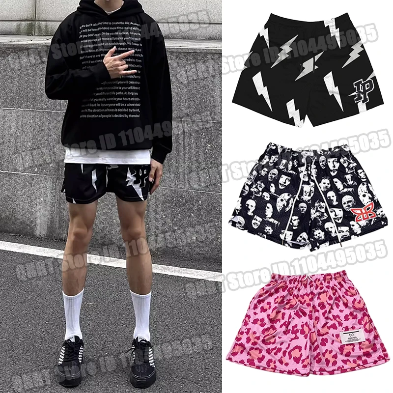 

Новейшие летние сетчатые баскетбольные спортивные штаны, шорты для фитнеса, мужские быстросохнущие свободные спортивные шорты, дышащие пляжные шорты для бега