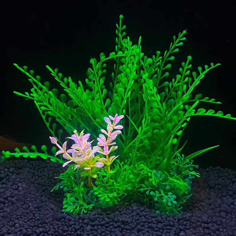 Artificial Aquarium Decor Plants Water Weeds Ornament Aquatic Plant Fish Tank Grass Decoration Accessories 14cm