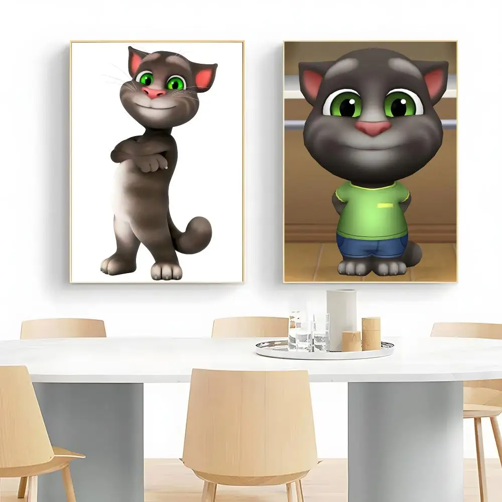 Cute App T-Talking Tom Cat Poster Wall Art Print Decorative Mural Home Decor Gift Unframed