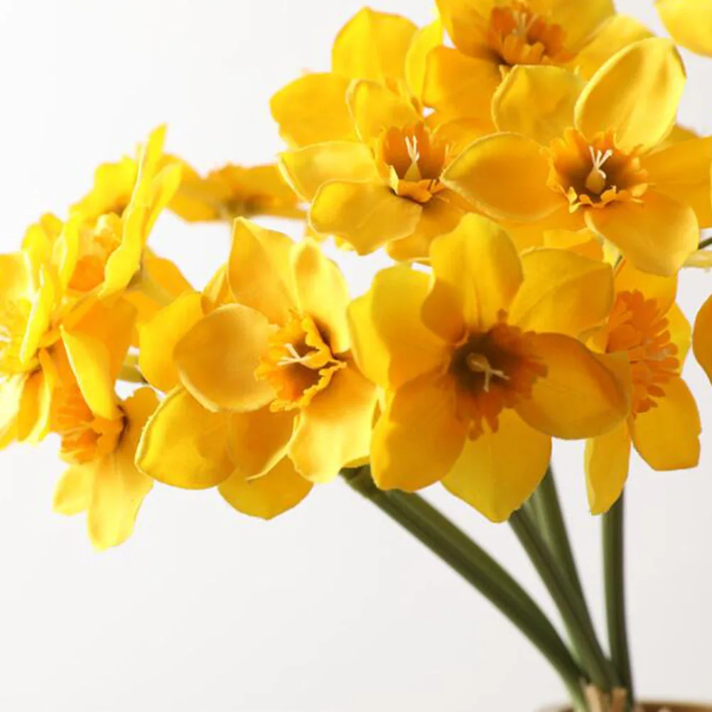 

1 Bunch Daffodil Home Decoration Bouquet Simulation Flower Adornment For Home Wedding Party Decoration Yellow Pcs