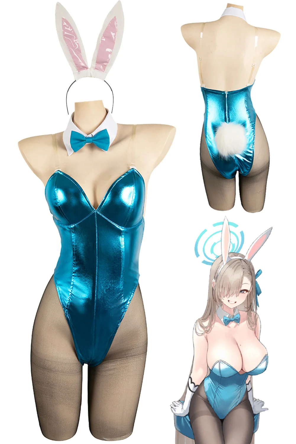 

Fantasia Ichinose Asuna Cosplay Sexy Bunny Girl Clothing Game Blue Cosplay Archive Disfraz Costume Women Halloween Party Clothes