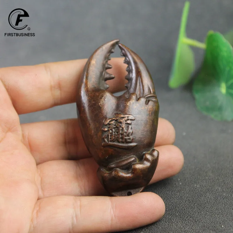 Antike Bronze Krabben zange Statue Tee Haustier Ornament reines Metall feste Tier Miniatur Figur Vintage Home Dekoration Zubehör