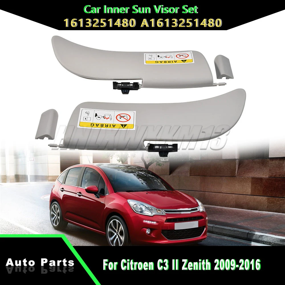 

1613251480 A1613251480 1 Pair Sun Visors Left & Right For Citroen C3 II 2009-2016​ Sun Blinder Easy Install Car Accessories