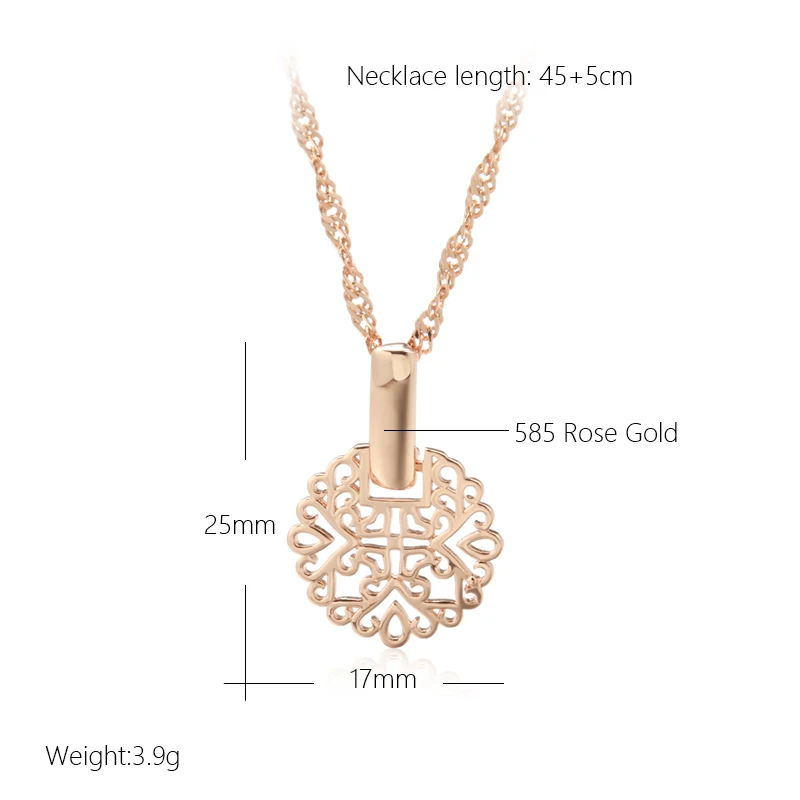 JULYDREAM Vintage Texture 585 Rose Gold Color Geometric Pendant Necklaces Women Elegant Wave Chain Jewelry Fashion Accessories