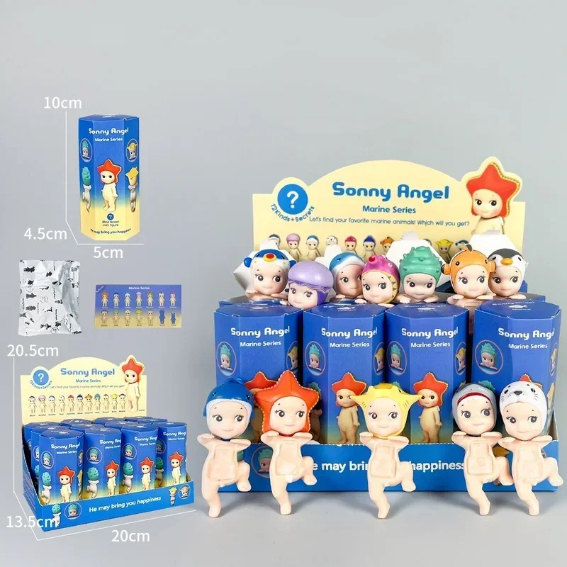 12pcs Sonny Angel Blind Box Motherland Edition Marine Series Collection Anime Figure Ornament Doll Fans Kid Christmas Gifts Toy