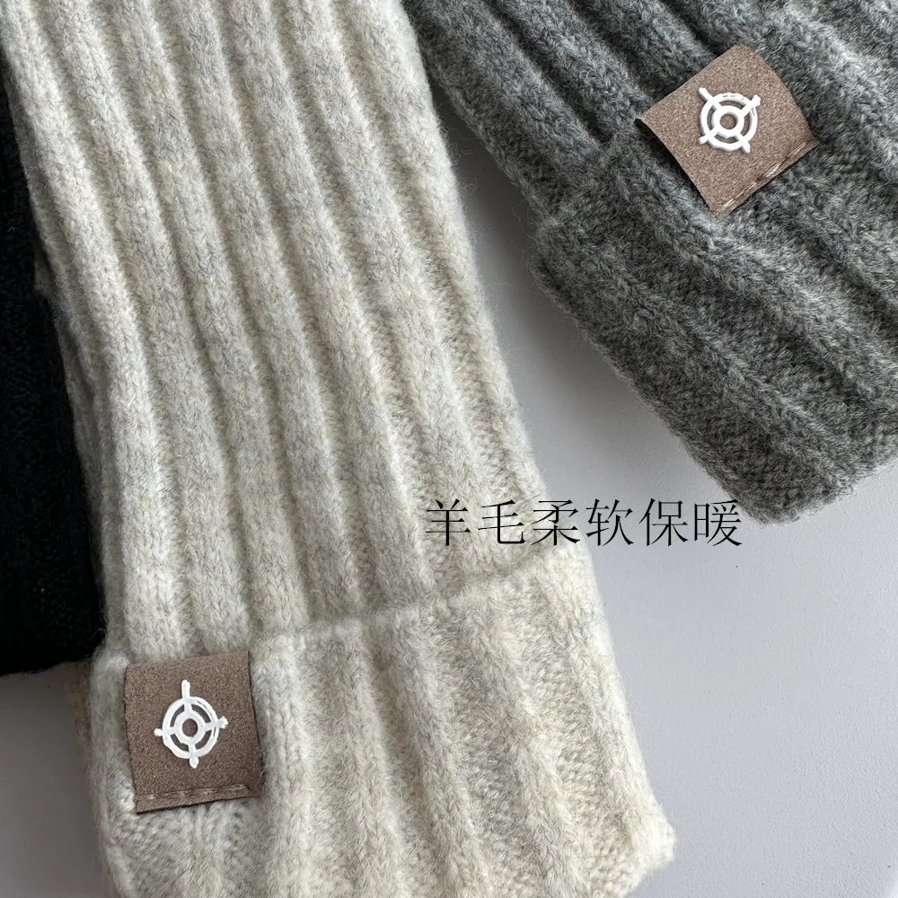 2023 Wool Winter Half Finger Gloves For Women Girls Fashion Soft Wool Knitted Gloves Solid Classic Arm Gloves Fingerless Mittens