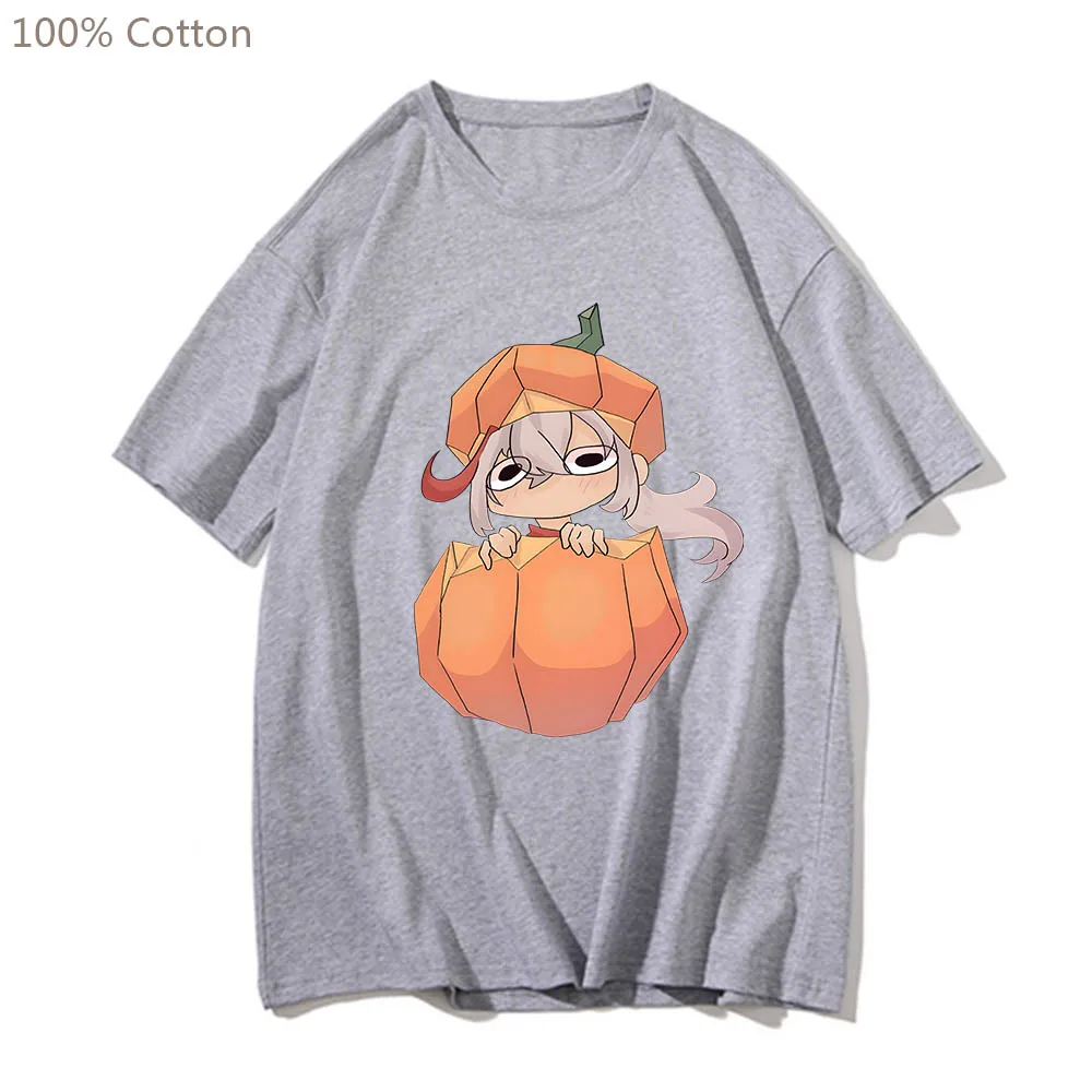 Genshin Impact Short Sleeve Anime T-shirts Cute Manga Cartoon Tshirt 100% Cotton Tee-shirt Printed Graphic Men/women T-shirt