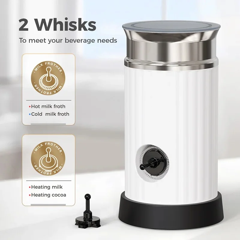 Electric Milk Frother 550W Hot and Cold Milk Coffee Whip Household Frother Suitable for Latte Cappuccino Hot Chocolate