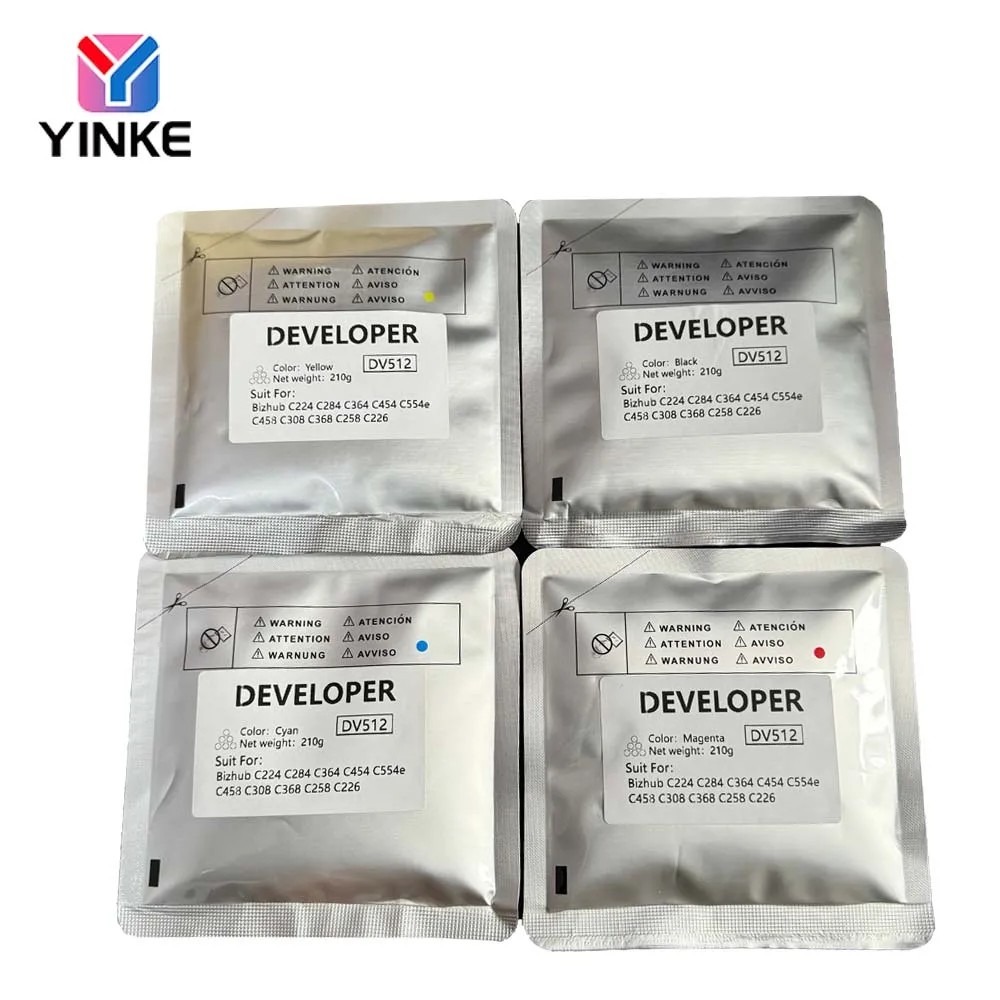 210g DV512 Developer Powder For Konica Minolta Bizhub C221 C224 C266 C281 C284 C364 C454 C554 C454e C554e High Quality Carrier