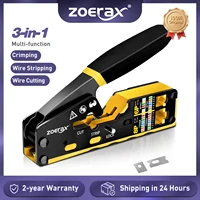 ZoeRax-Herramienta de engarzado RJ45 CAT6, cortador de engarzado de paso para conector Modular Cat6 Cat5 Cat5e 8P8C, herramienta de cable todo en uno Ethernet