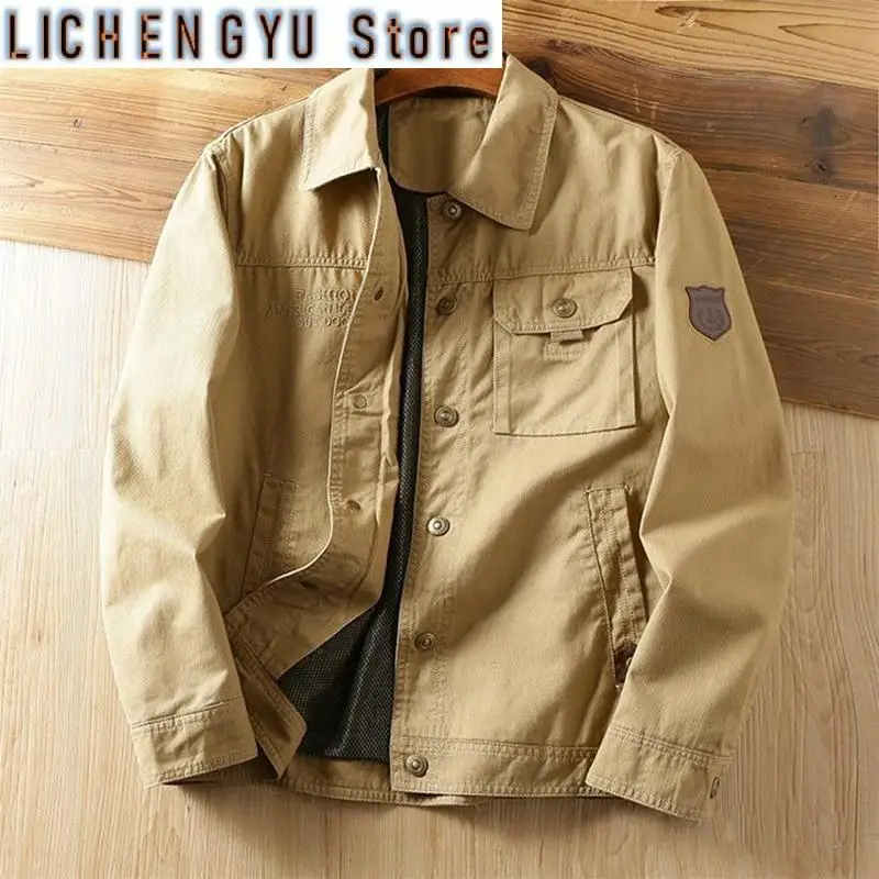 

Cargo Jacket Men Retro Streetwear Outerwear Autumn Winter Casual Coats Man Fashion Slim Fit Work Jacket Multi-pocket Tops