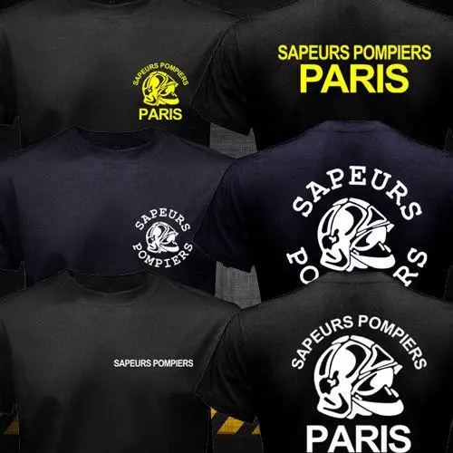 Men New Sapeurs Pompiers Paris France Firefighter Fire Department Brigade T-Shirt Summer Unique Male Printing on T Shirts