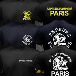 Men New Sapeurs Pompiers Paris France Firefighter Fire Department Brigade T-Shirt Summer Unique Male Printing on T Shirts