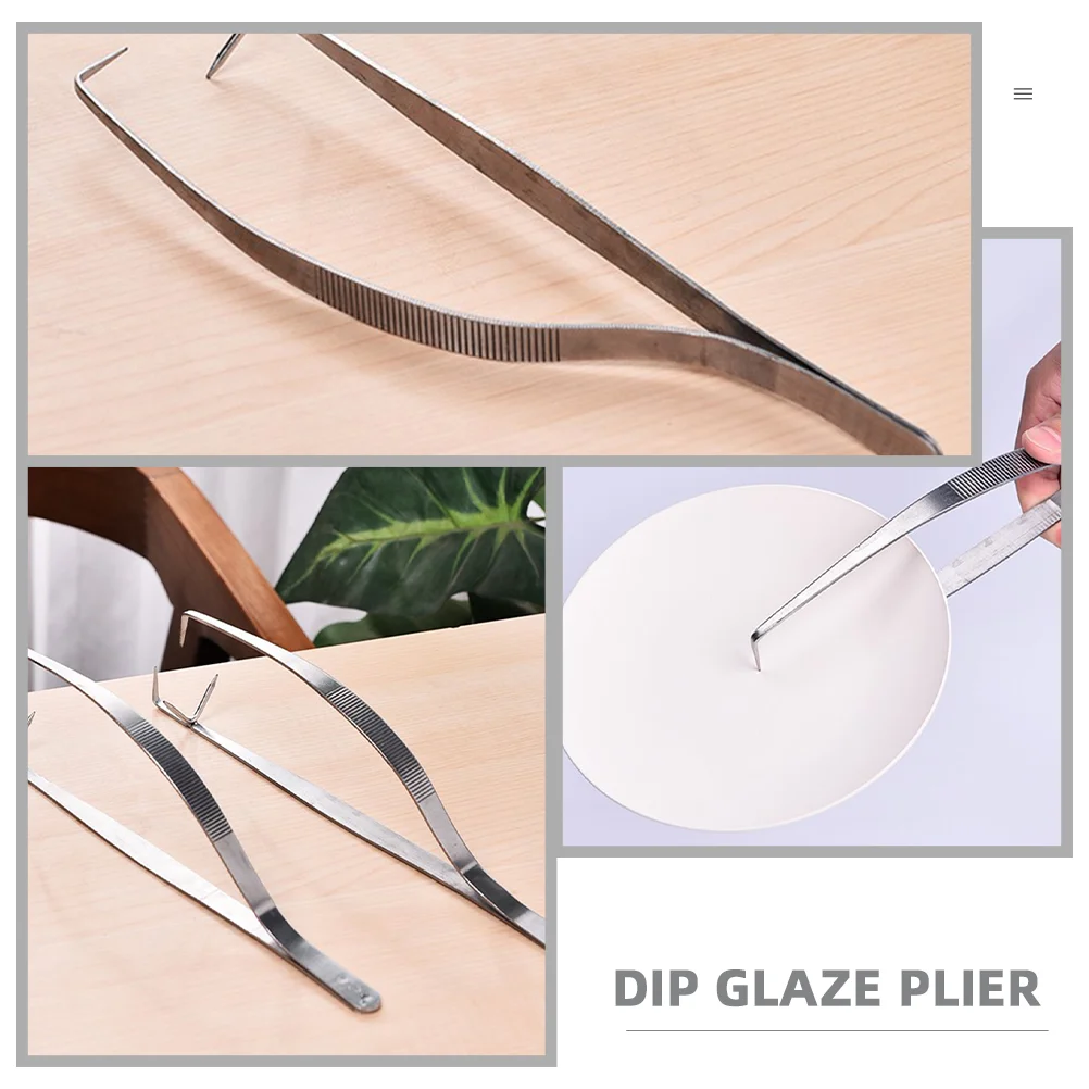 Pottery Tweezers Glazing Tool Ceramic Clamp Glazed Dipping Plier Stainless Steel Clay for