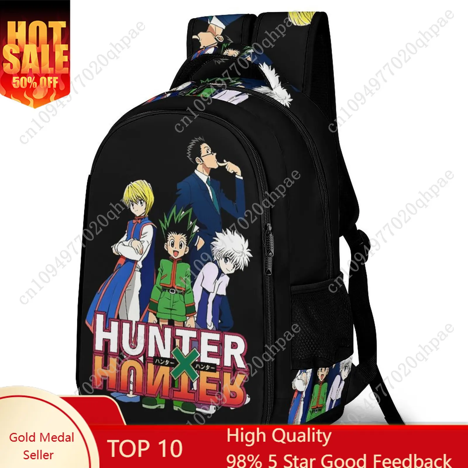 

Hunter X Hunter Kids School Backpack for Boys Girls Travel Business Daypack Capacity Pocket Customizable Personalized Gift