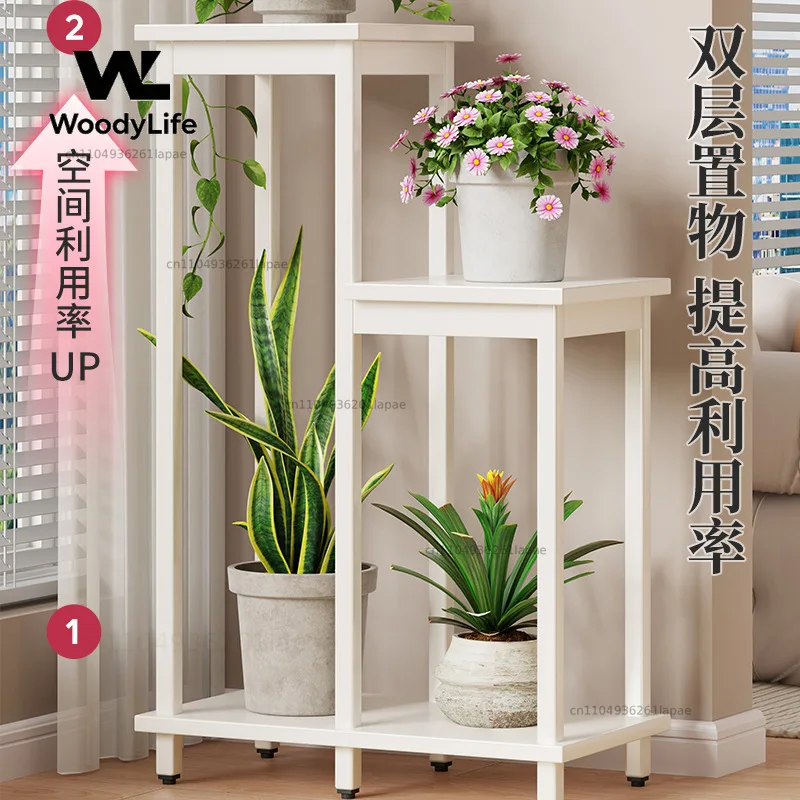 Balcony flower rack, living room floor-to-ceiling wrought iron plant placement, multi-layer frame flower pot rack
