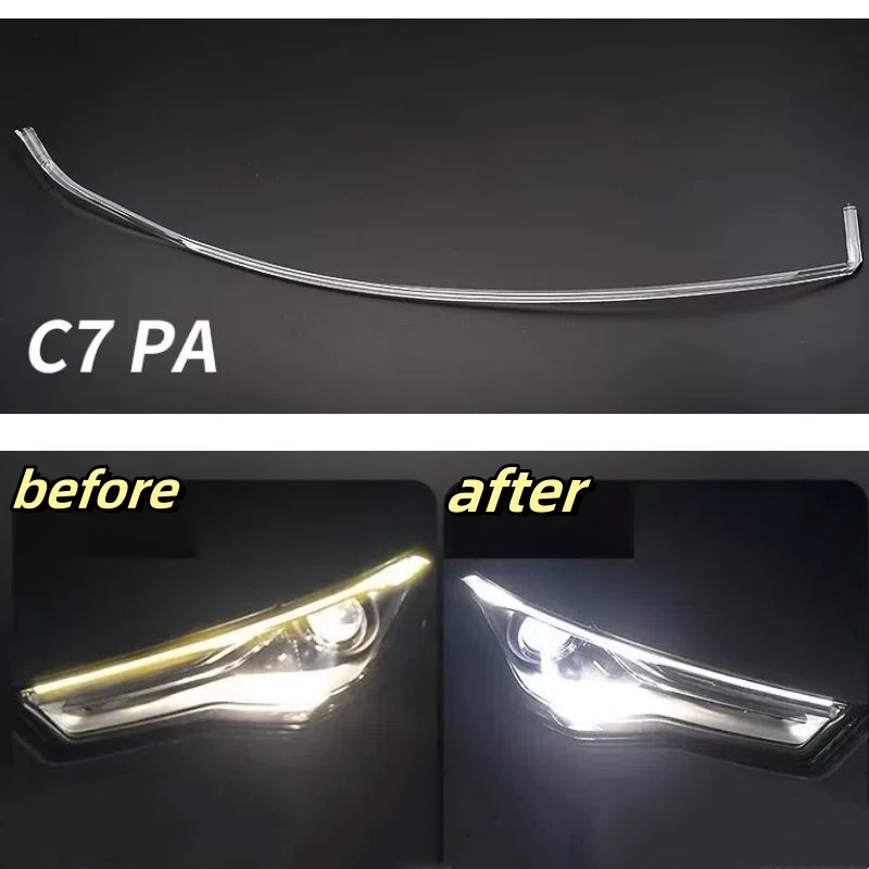 Dla Audi A6 C7PA 2016 2017 2018 Reflektor ksenonowy DRL Światło do jazdy dziennej Prowadnica Płyta Bar Akcesoria samochodowe