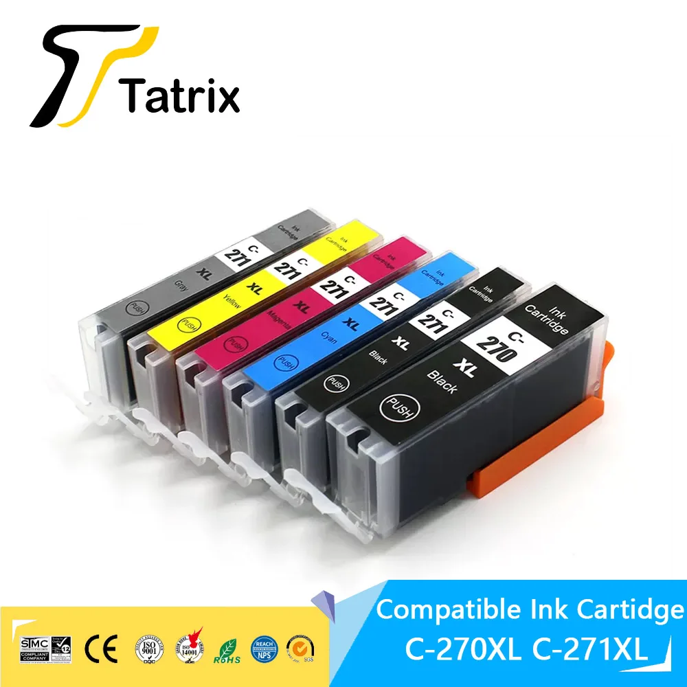 

Tatrix For Canon 270 271 PGI 270XL CLI 271XL Compatible Ink Cartrdige For Canon PIXMA MG7720 PIXMA TS8020/902 Printer
