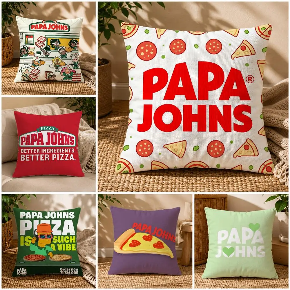 Brand Papa John's Cushion Cover Soft Short Plush Zippered Cushion Covers 40/45/50cm Square Decor for Sofa Home
