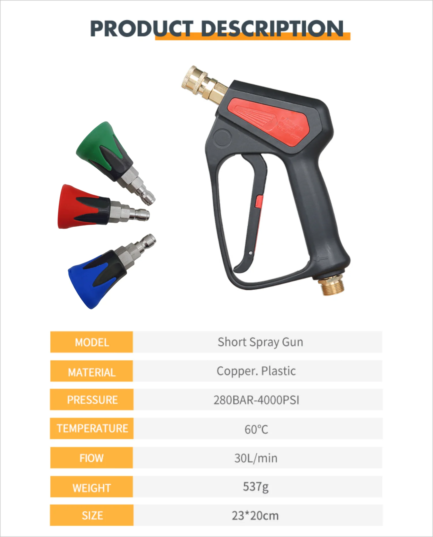 Swivel Inlet 4000 PSI High Pressure Washer Gun Connect 1/4\