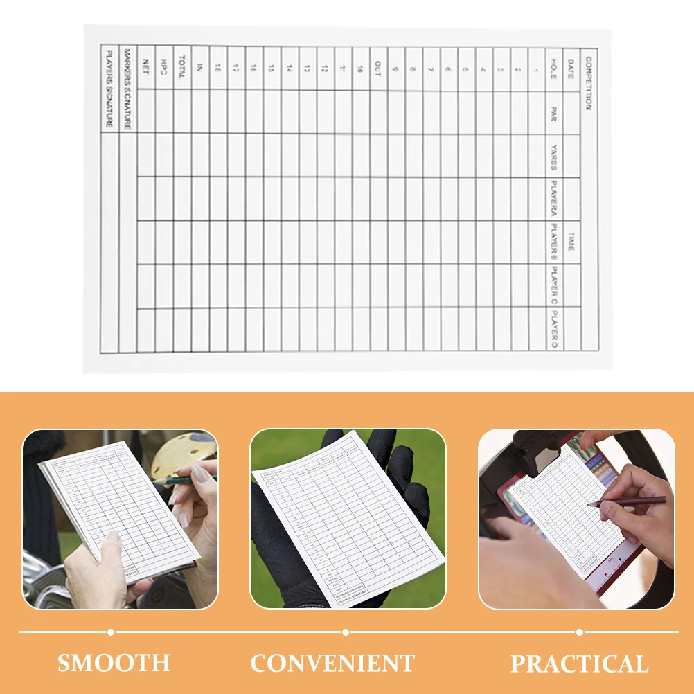 5 قطعة بطاقات نقاط الجولف المغلفة ورقة المحمولة سجل بطاقات للمنافسة الرياضية في الهواء الطلق النتيجة ورقة الكتابة السلسة على المدى الطويل