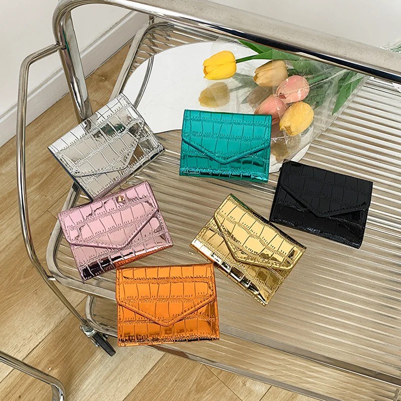 

Fashion Stone Pattern Wallet New Women's Mini Multi Card Short Handbag Laser Card Bag