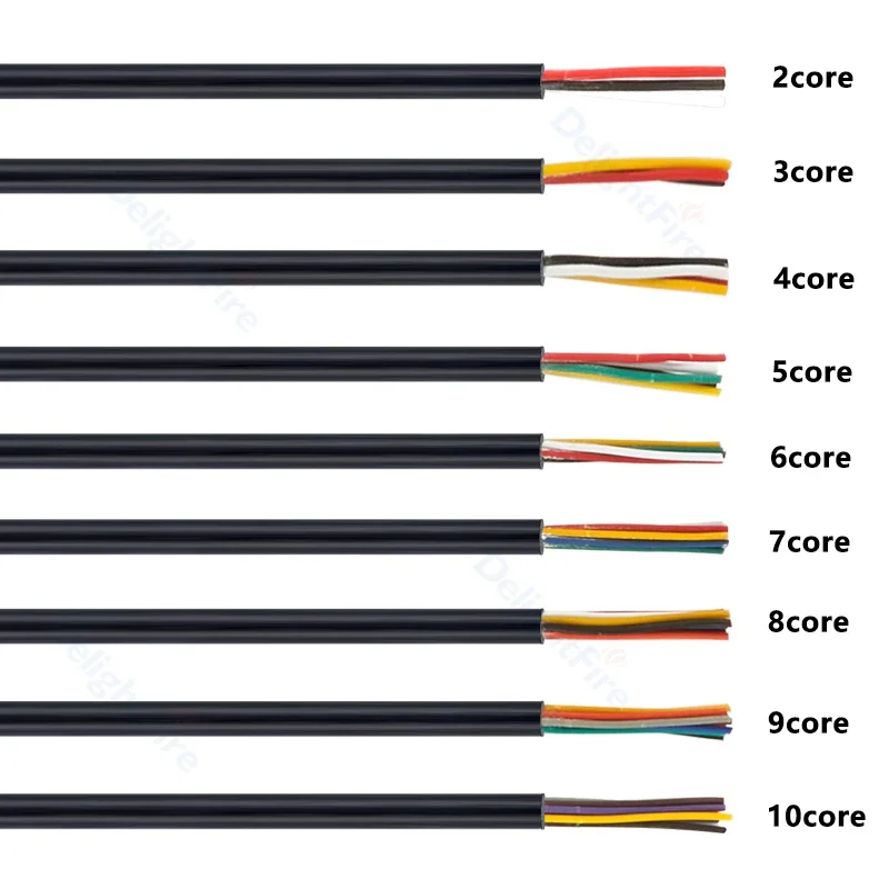 Speaker Wire MultiColor Sheathed Cable 2 3 4 5 6 7 8 9 10 Core Electronic Audio Wire For LED Strip Bar Automotive Speakers