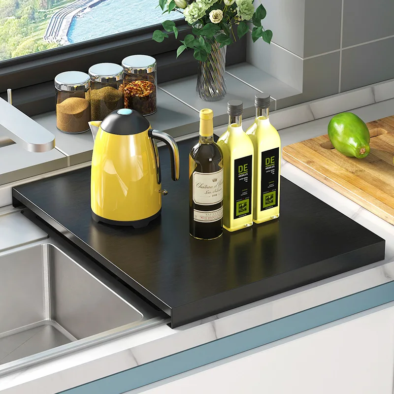 Stainless Steel Kitchen Sink Cover Board Countertop Utility Rack Custom Or Grade Options Openings Waterproof Work Surface