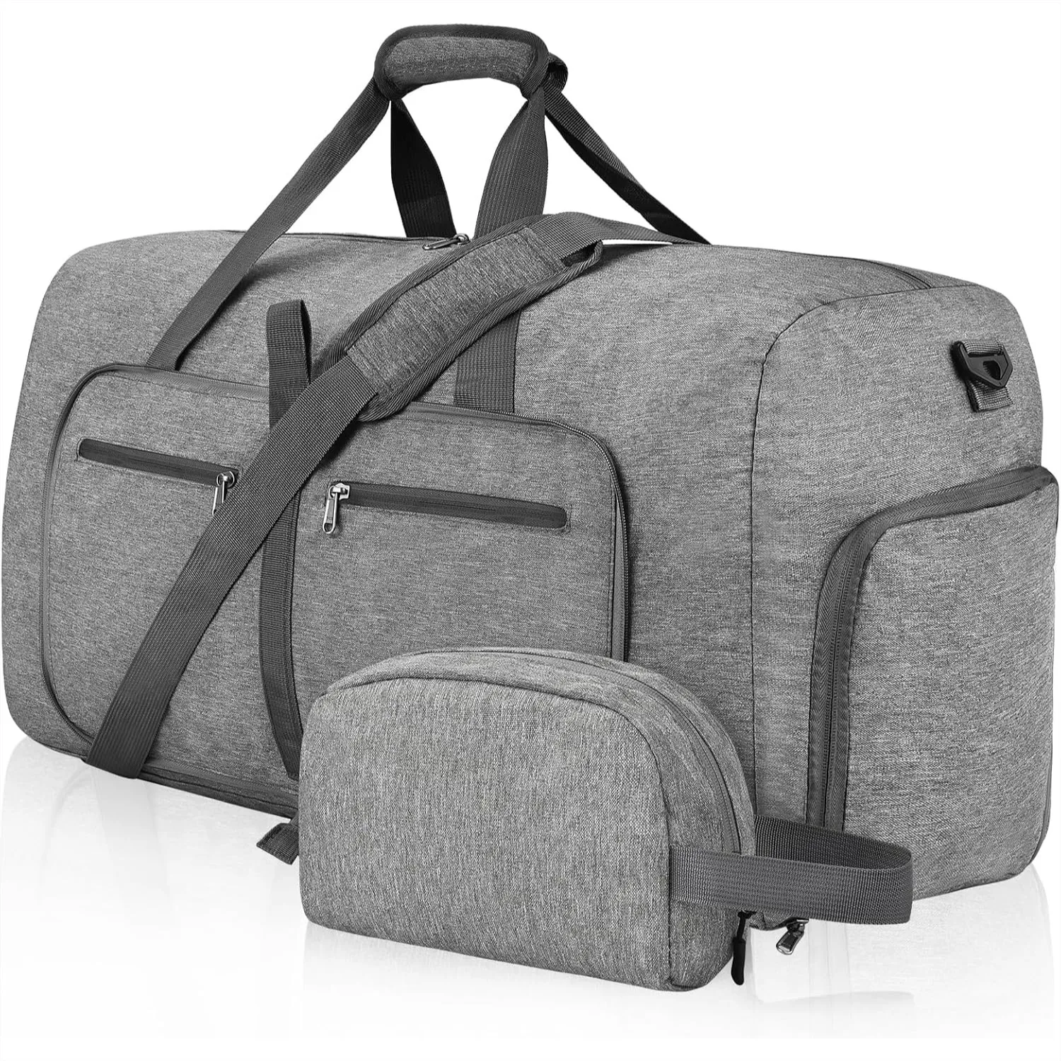 

Waterproof Duffle Bag with Shoes Compartment, Foldable Travel Duffel for Men Women, Adjustable Shoulder Strap