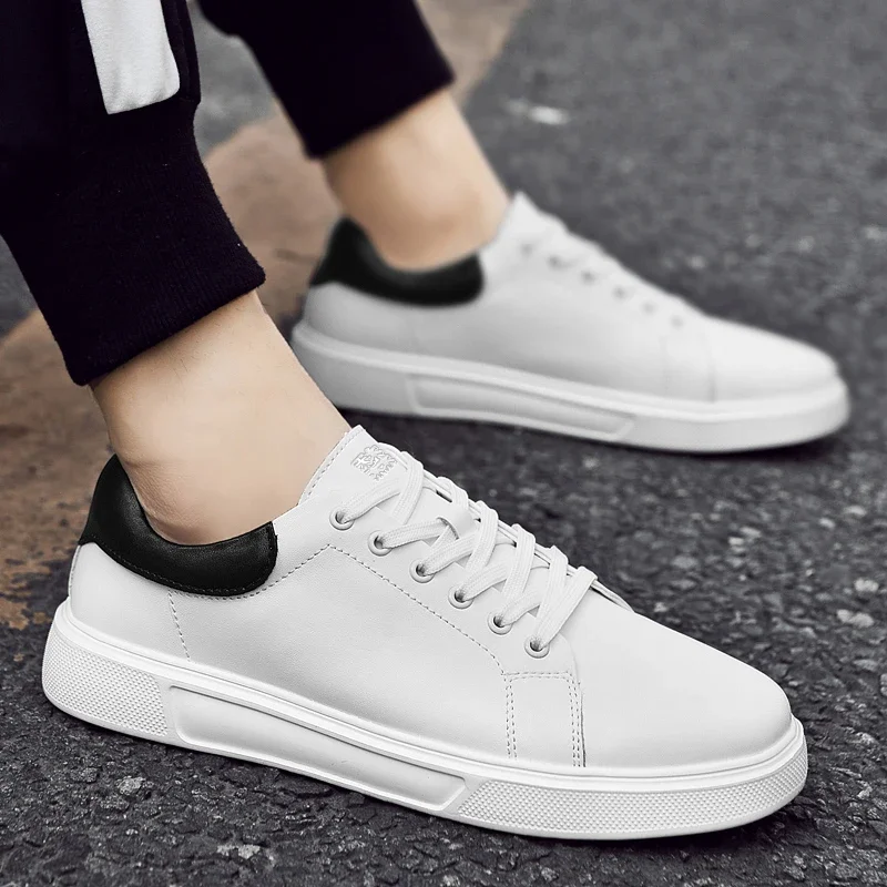 

New Brand Classic Mens Shoes Casual Leather Soft Walking Men's Shoes White Black RunningTrendy Sneakers for Men Zapatillas