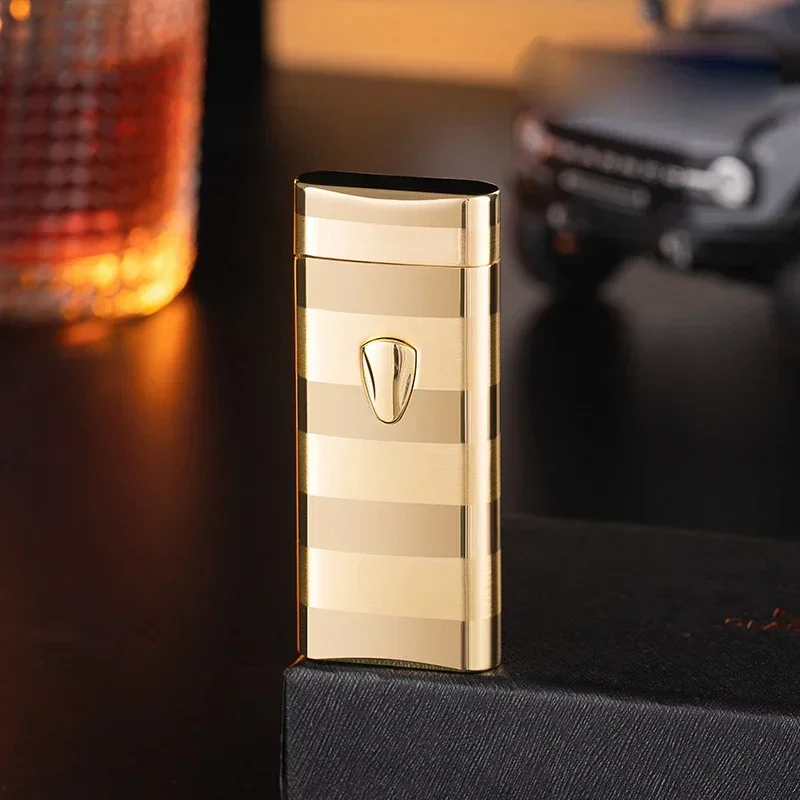 Outdoor Windproof Direct Punch Red Flame Turbo Torch Gas Lighter Induction Ignition Metal Lighter Gift for Men Lighters Smoking